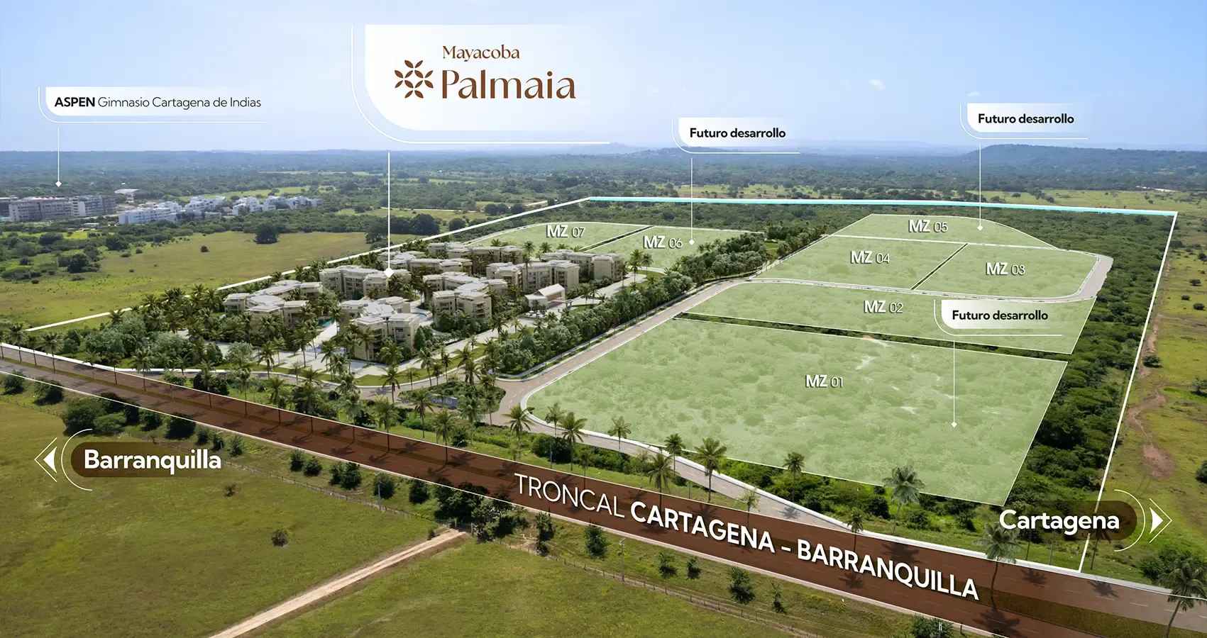 Proyecto de apartamentos Palmaia mapa