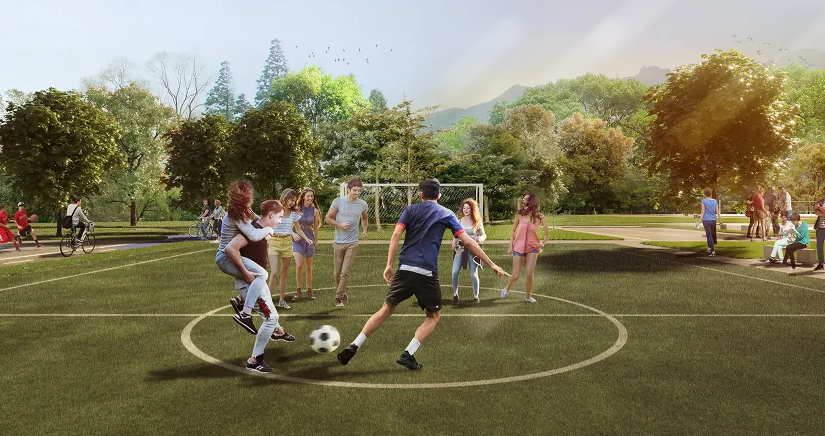 Imagen cancha de fútbol del Macroproyecto Vivero Parque Residencial en Cali