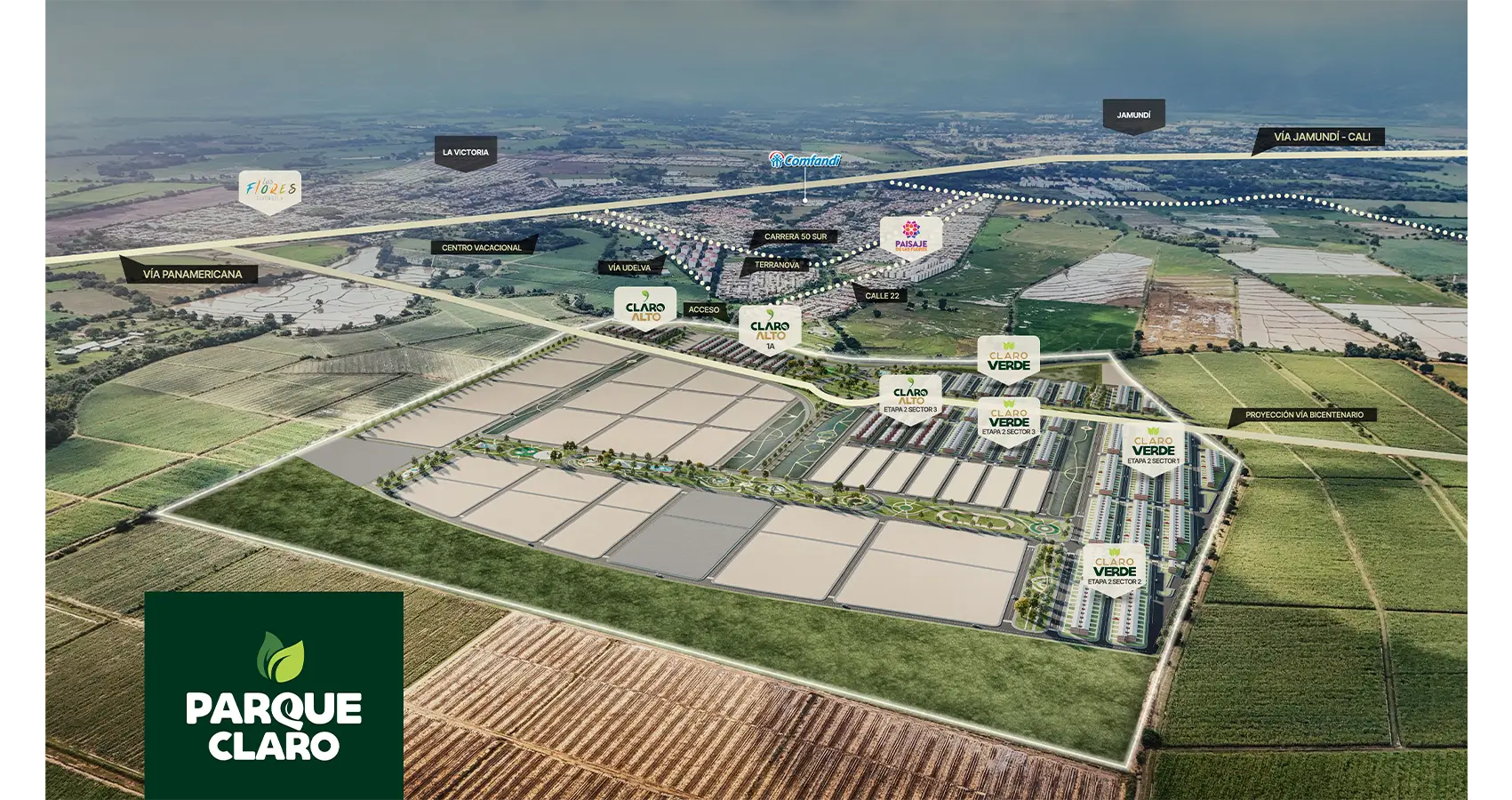 Foto aérea del Macroproyecto Parque Claro