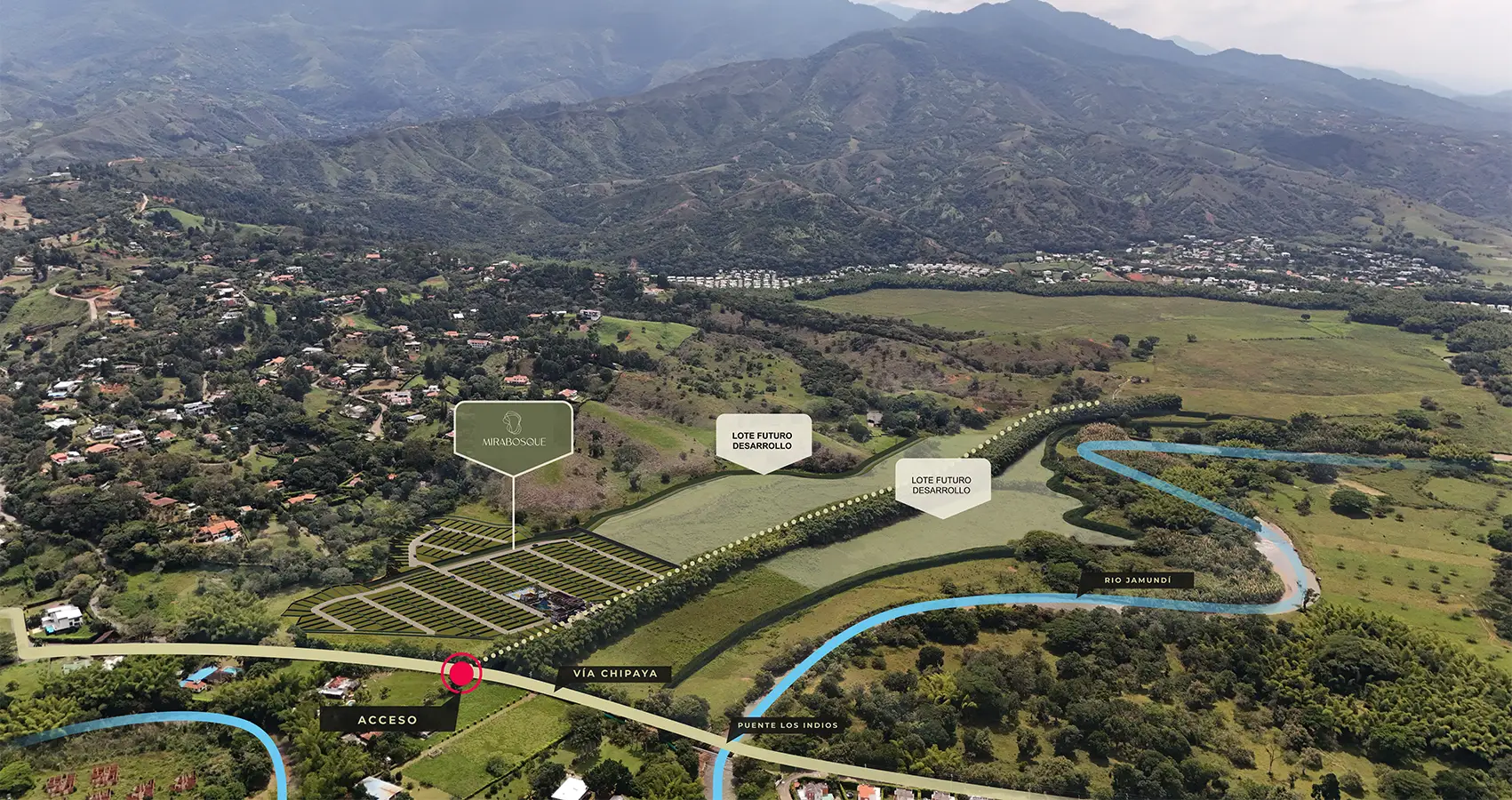 Imagen Aérea del proyecto Mirabosque