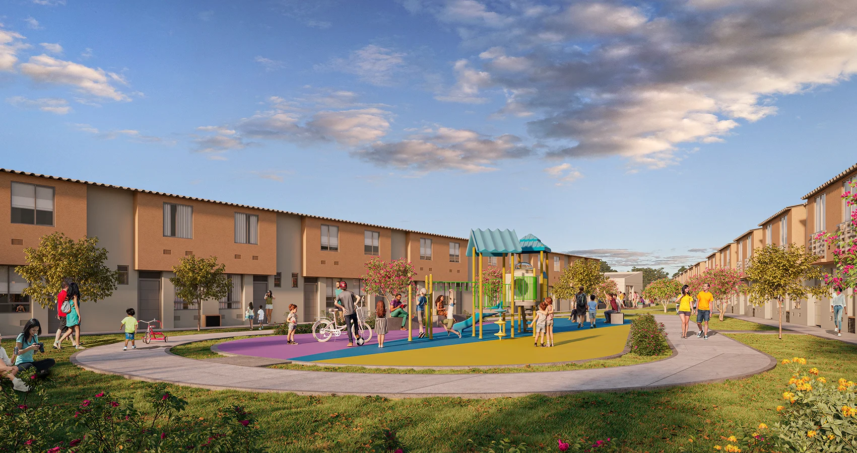 Imagen del parque infantil del proyecto Casas de portobelo