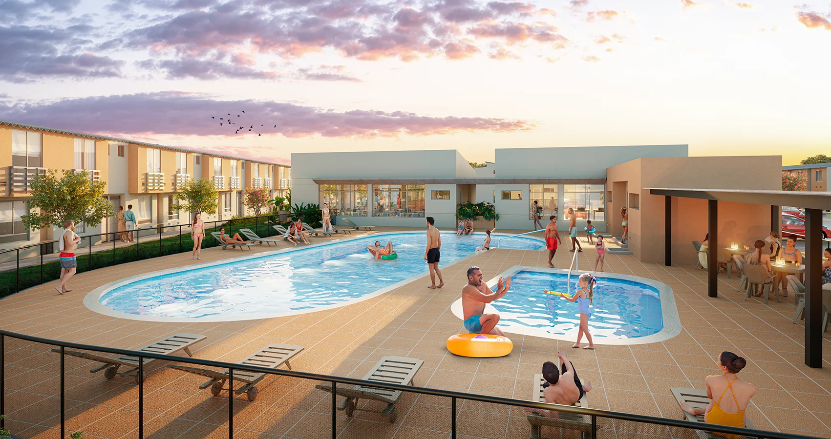 Imagen de la piscina del proyecto Casas de portobelo