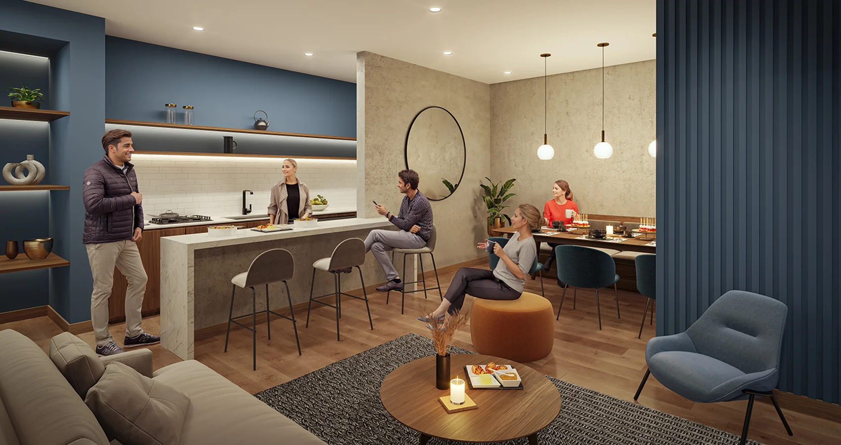 Imagen de la sala premium del proyecto Granada living