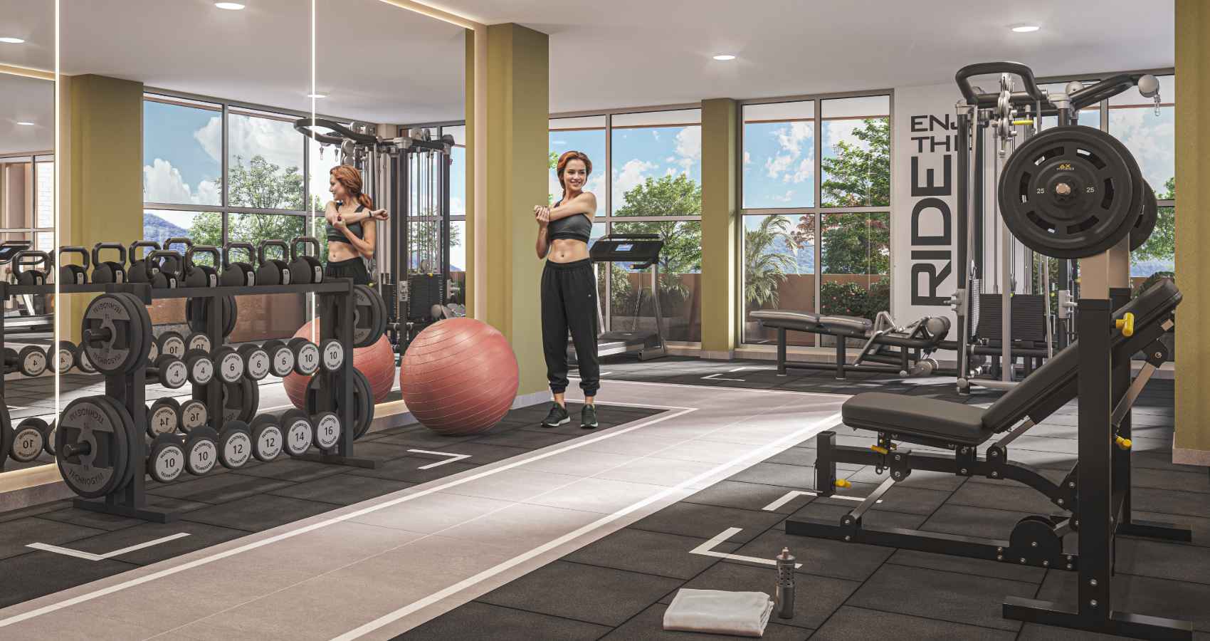 Gimnasio del proyecto de vivienda Carpintero