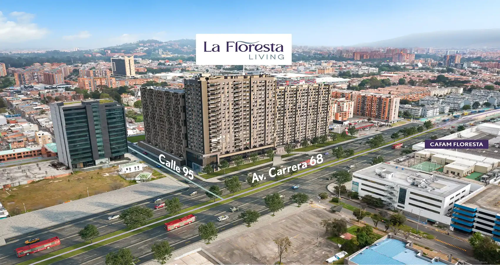 Imagen aérea del proyecto Floresta Living de Constructora Bolívar