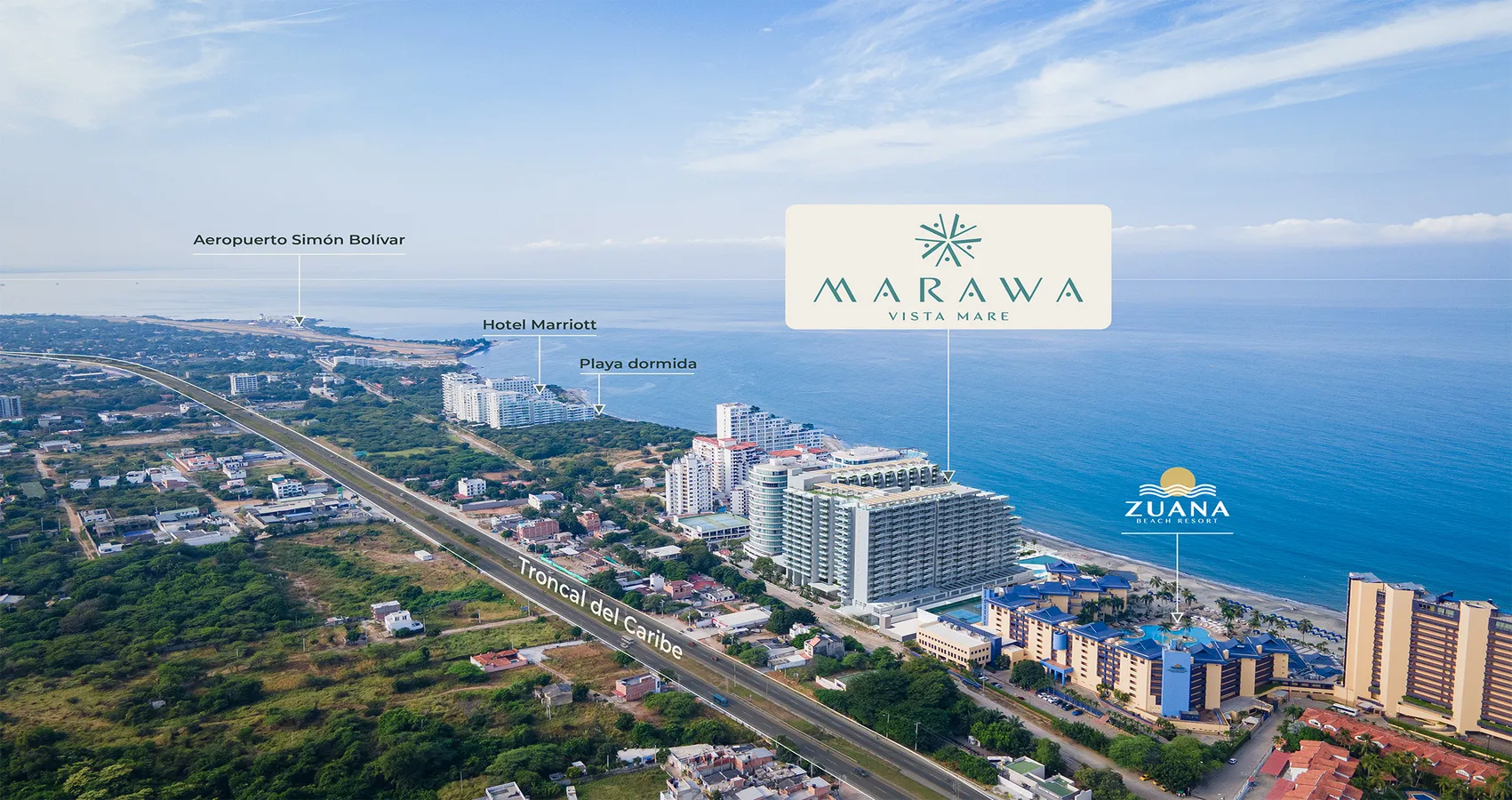 Vista aérea del proyecto Marawa Vista Mare