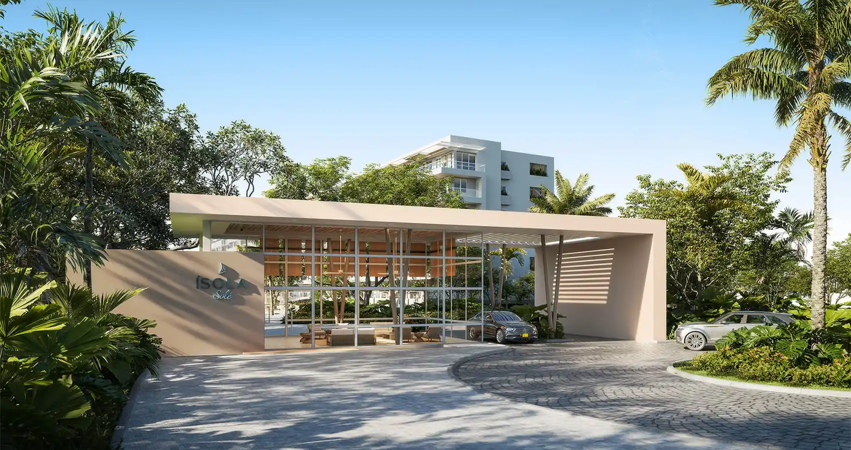 Fachada acceso  del proyecto Ísola Solé 
