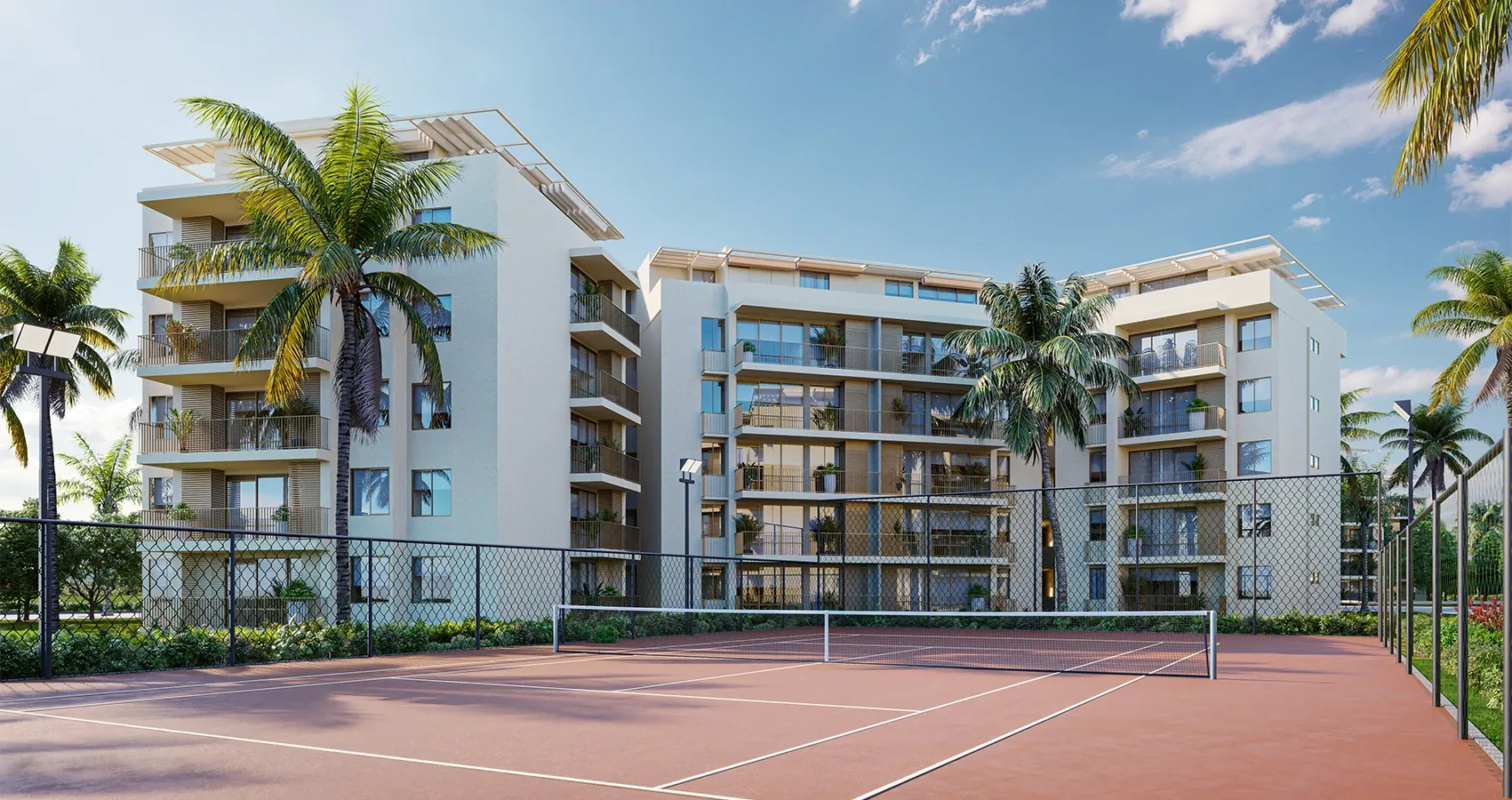 Cancha tenis del proyecto Palmaia