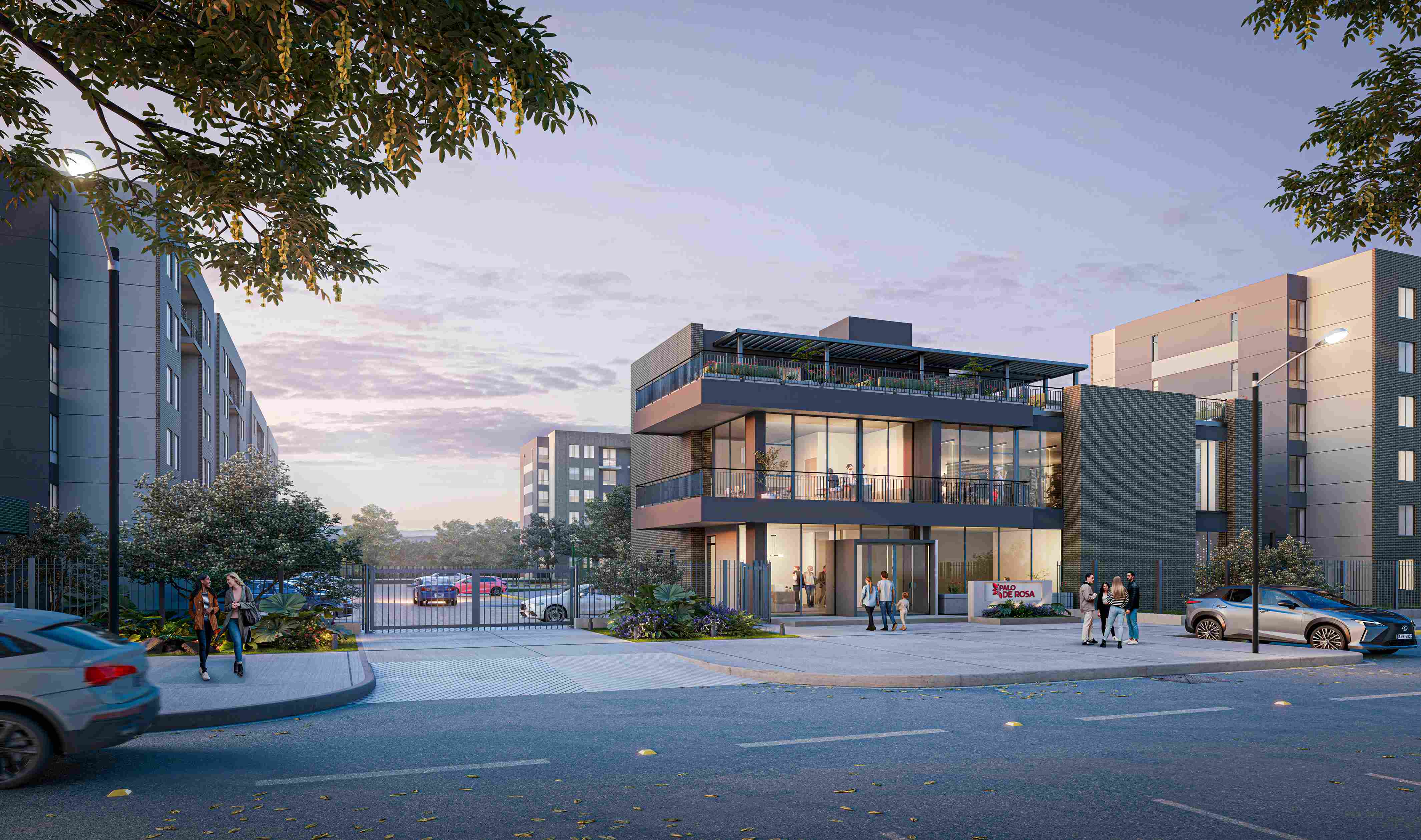 Fachada del proyecto Palo de Rosa