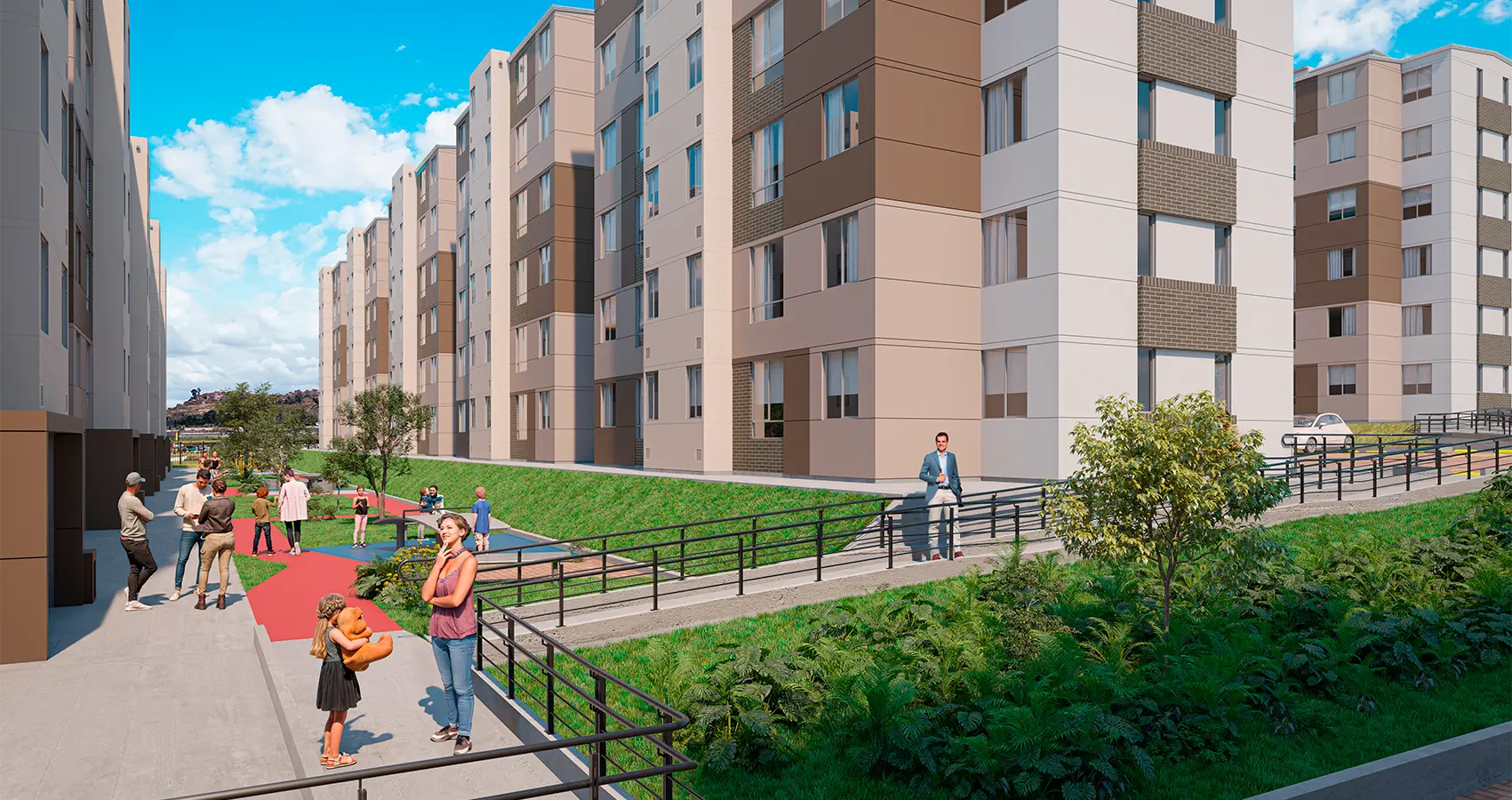 Parque interior en Parques del Vínculo : Área verde para disfrutar de momentos tranquilos y al aire libre.