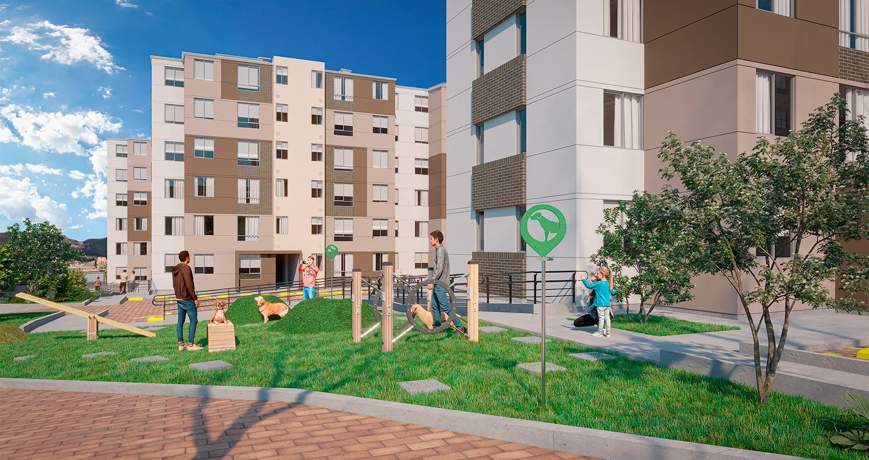 Zona Pet en Parques del Vínculo : Área verde para disfrutar de momentos tranquilos y al aire libre.