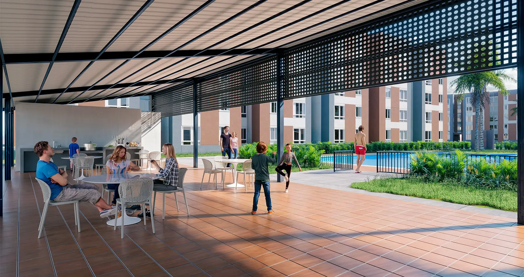 Quiosco del proyecto de vivienda Pineras