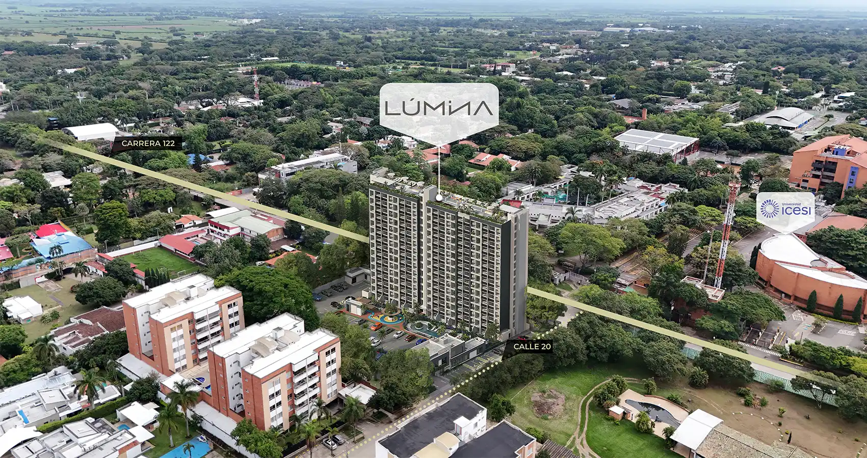 Foto aérea del proyecto Lúmina