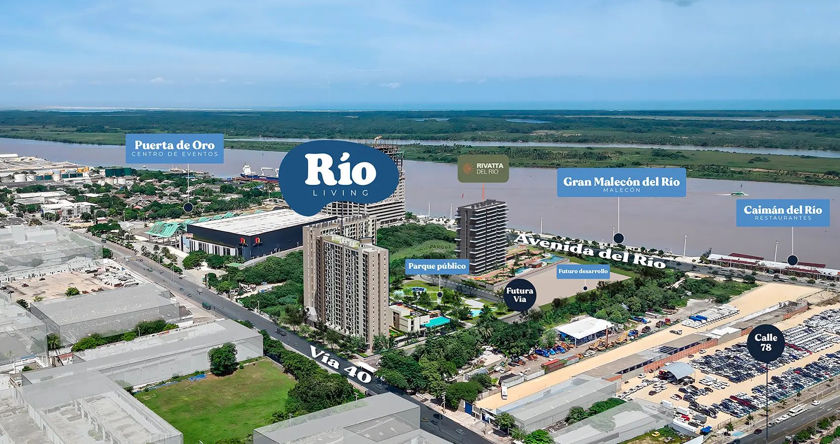 Rio Living Aerofotografía - Proyecto Barranquilla - Constructora bolivar 