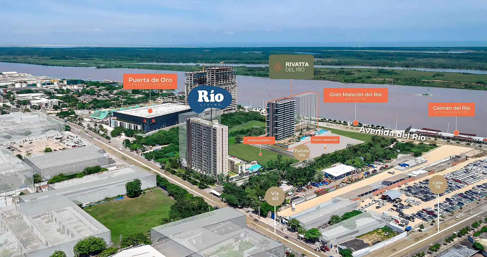 Rio Living Aerofotografía - Proyecto Barranquilla - Constructora bolivar 