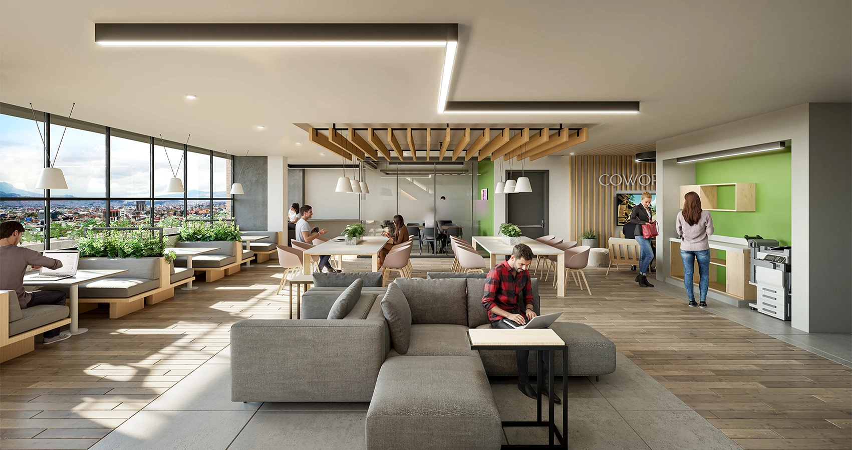 Coworking de Urbana 30, Bogotá, diseñado por Constructora Bolívar.