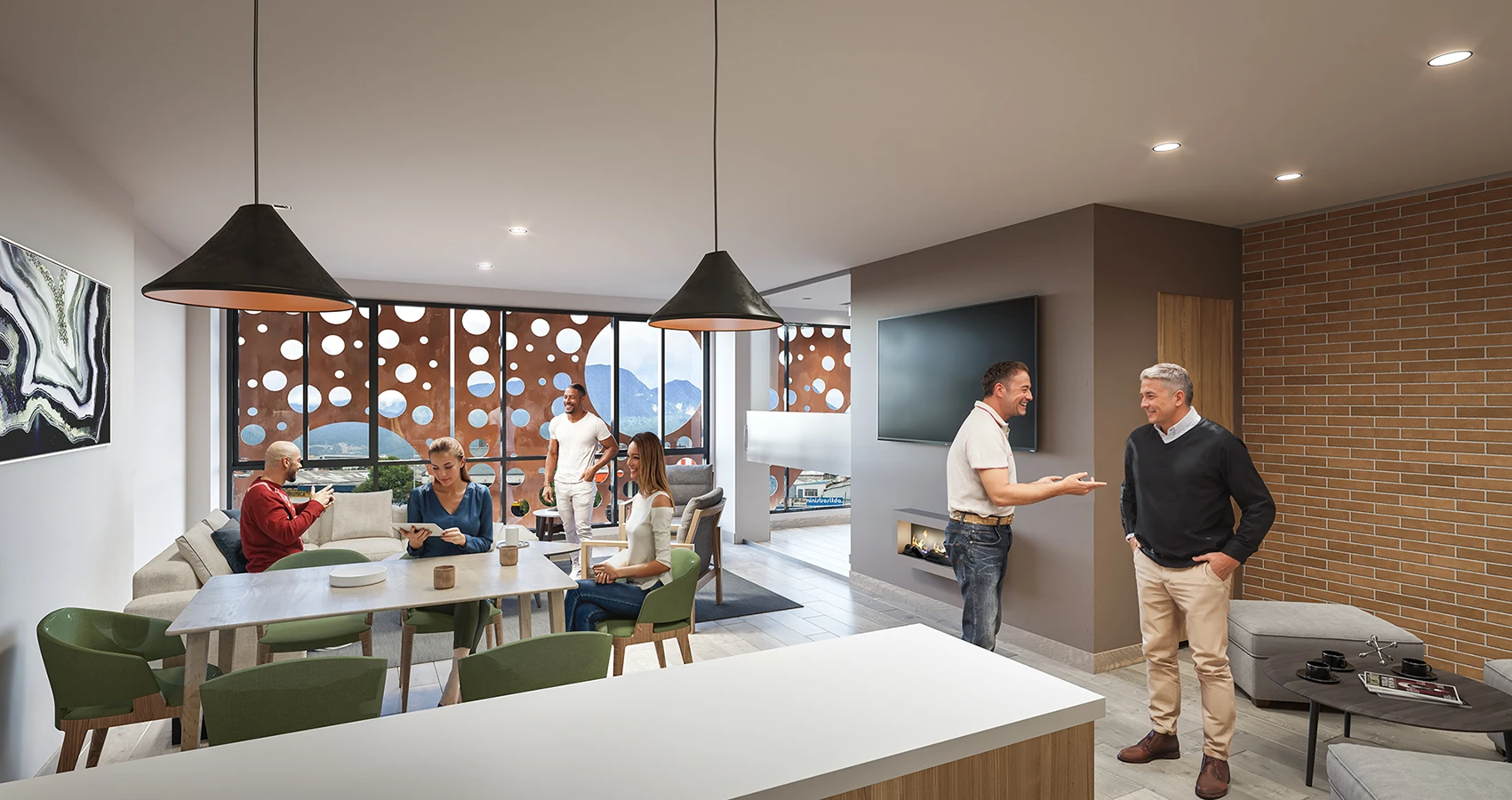 Sala premium de Urbana 30, Bogotá, diseñado por Constructora Bolívar.