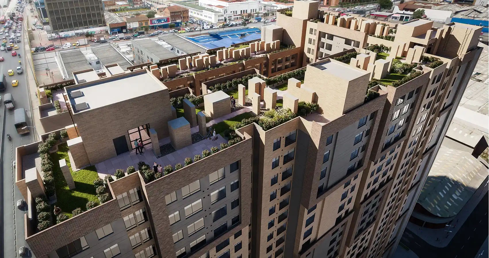 Terraza de Urbana 30, Bogotá, diseñado por Constructora Bolívar.