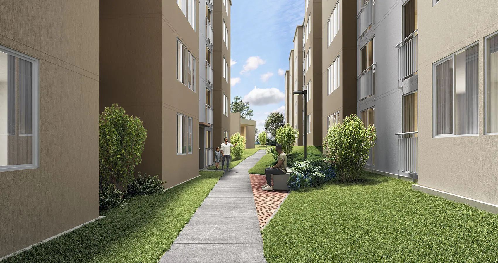 Vista peatonal  del proyecto Verde Caracolí