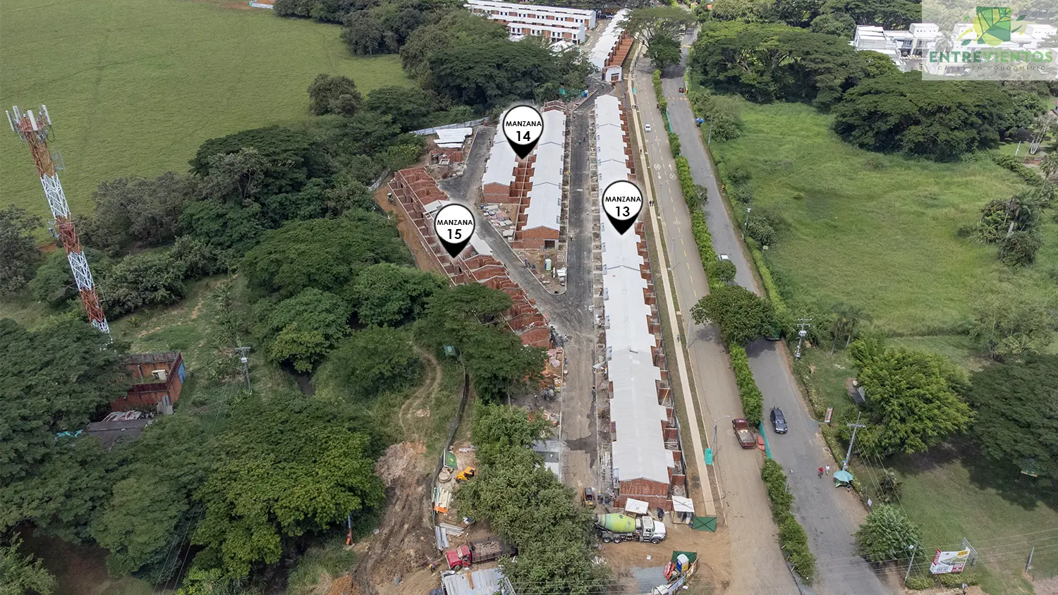 Progreso de obra en julio del proyecto Entrevientos en Cali, destacando calidad en construcción y diseño.