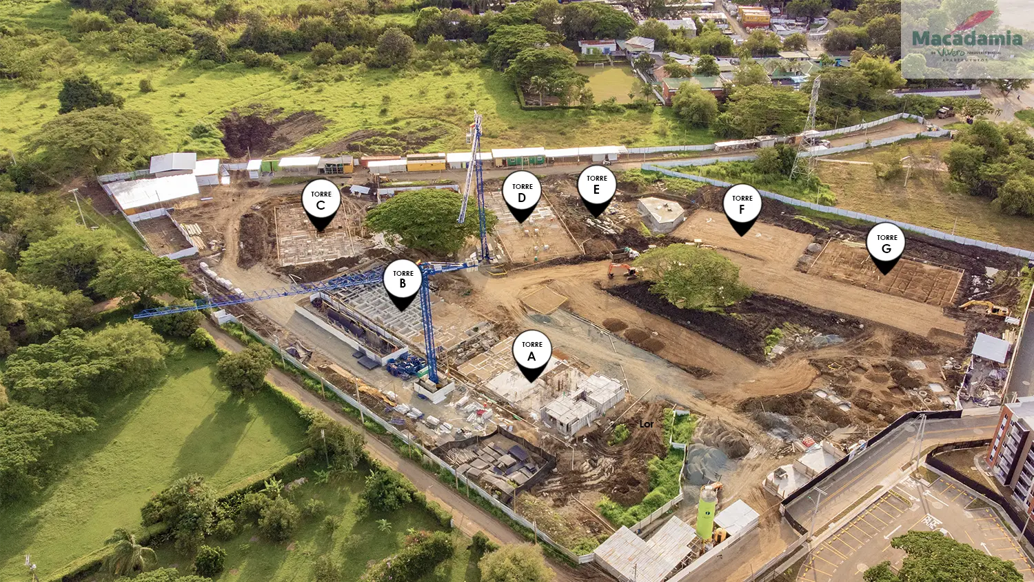 Foto del proyecto en avance de obra Macadamia Junio de 2025