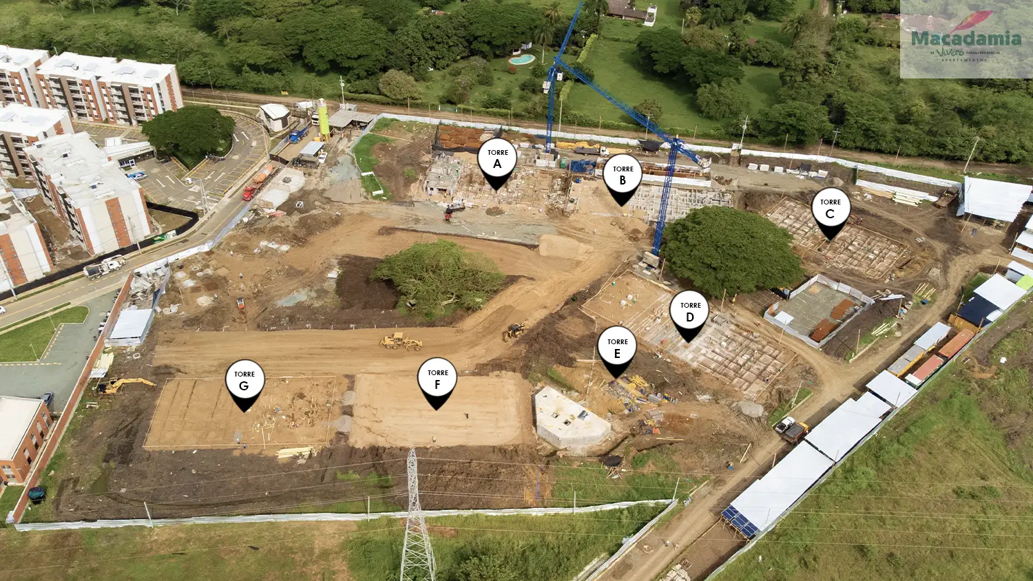 Foto del proyecto en avance de obra Macadamia Junio de 2025