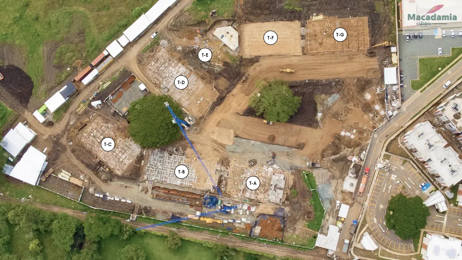 Foto del proyecto en avance de obra Macadamia Junio de 2025