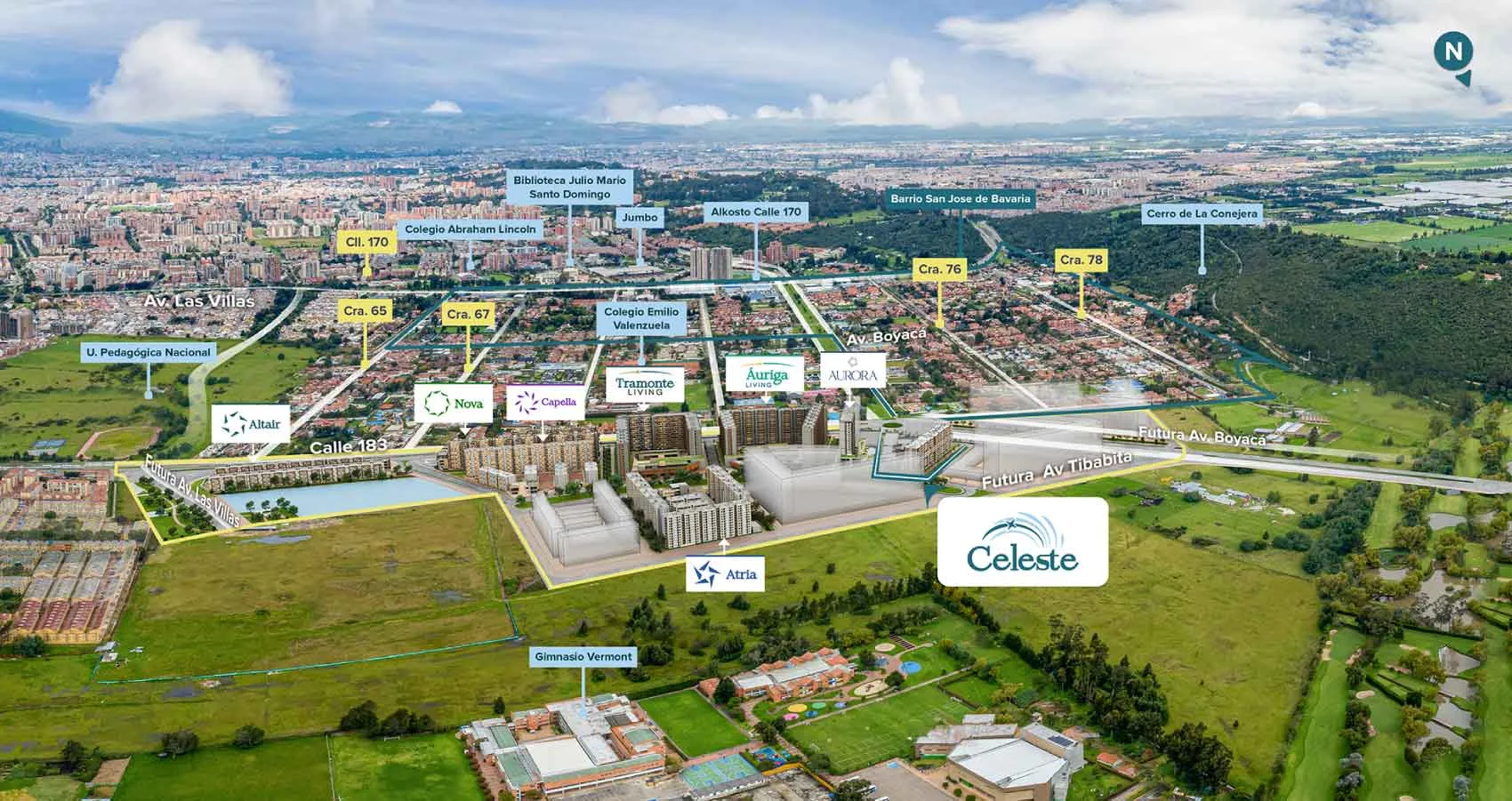 Mapa aéreo del Macroproyecto Tramonte