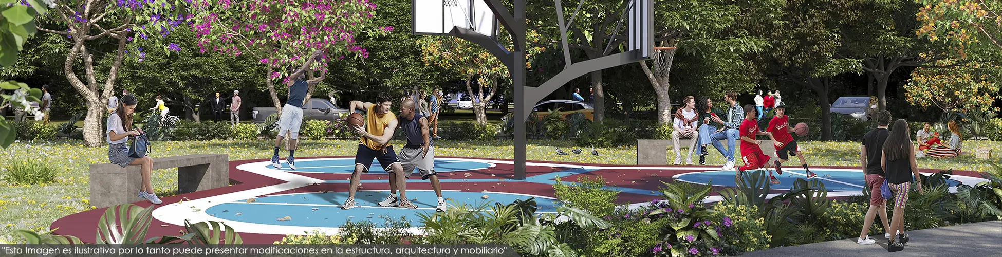 Imagen cancha de basquetbol del Macroproyecto Encanto del Valle