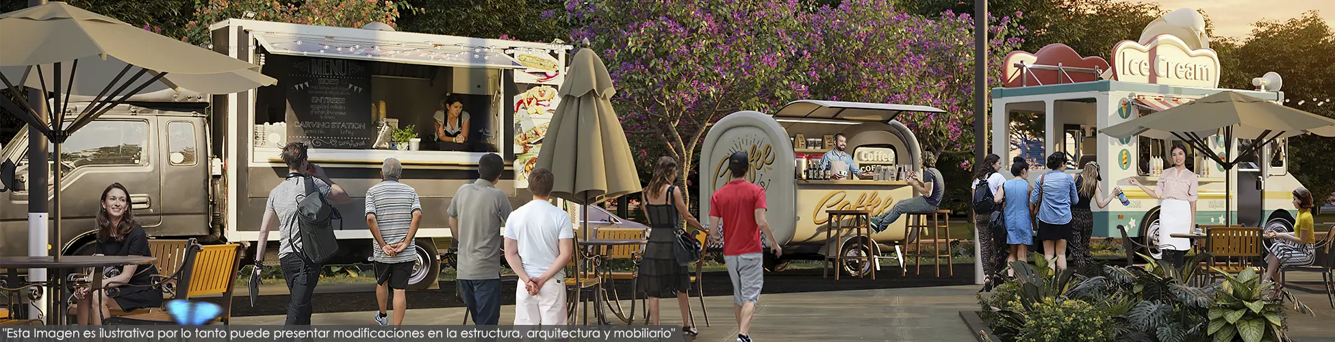 Imagen zona de food trucks del Macroproyecto Encanto del Valle