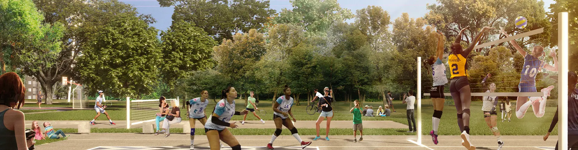 Imagen cancha de voleibol del Macroproyecto Vivero Parque residencial en Cali