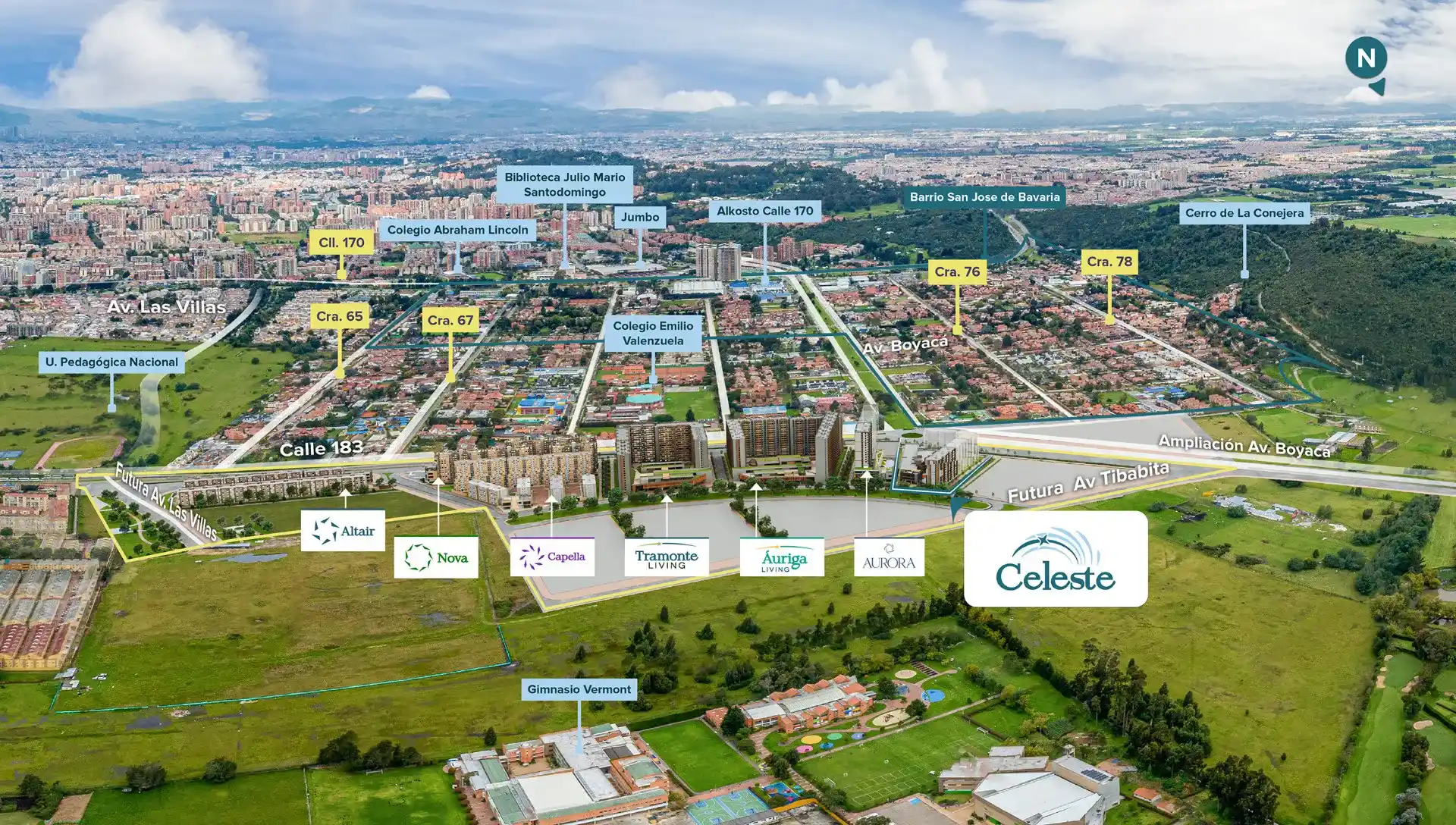Mapa aéreo del macroproyecto Tramonte