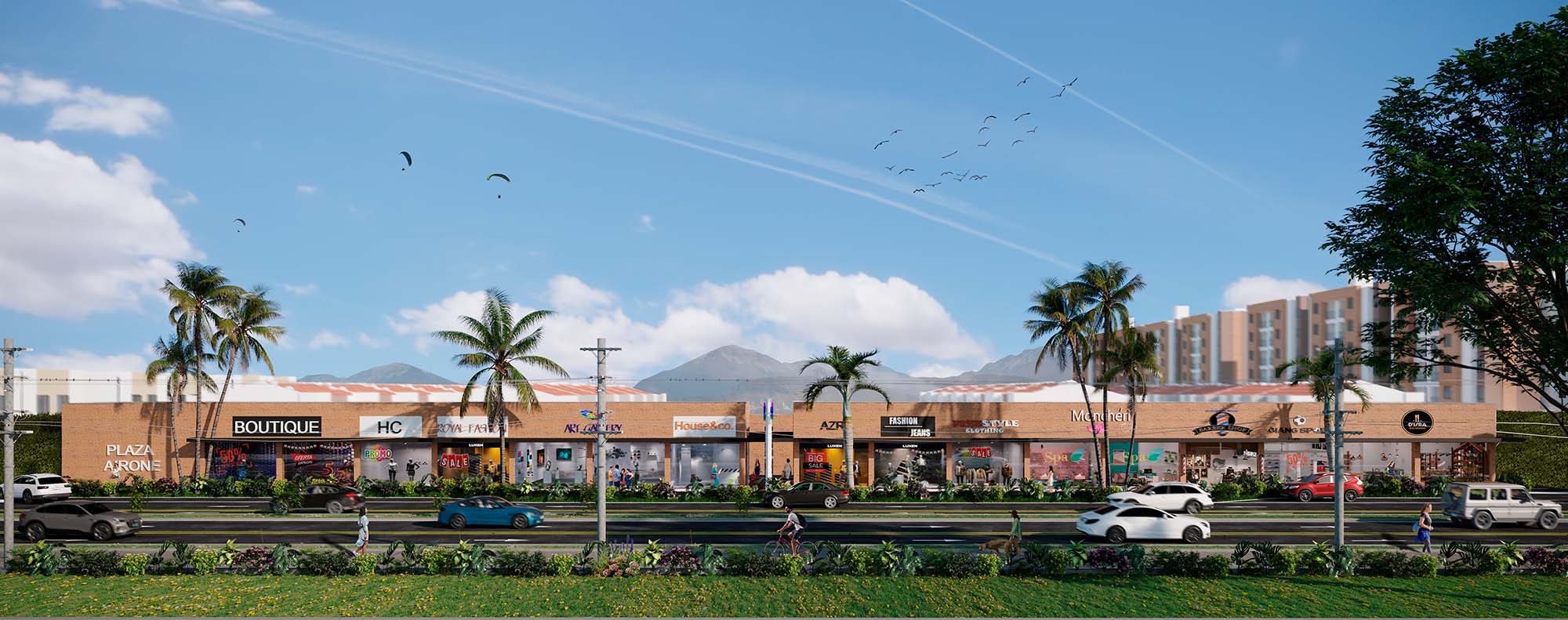 plaza airone proyecto de locales comerciales parque natura alfaguara jamundi