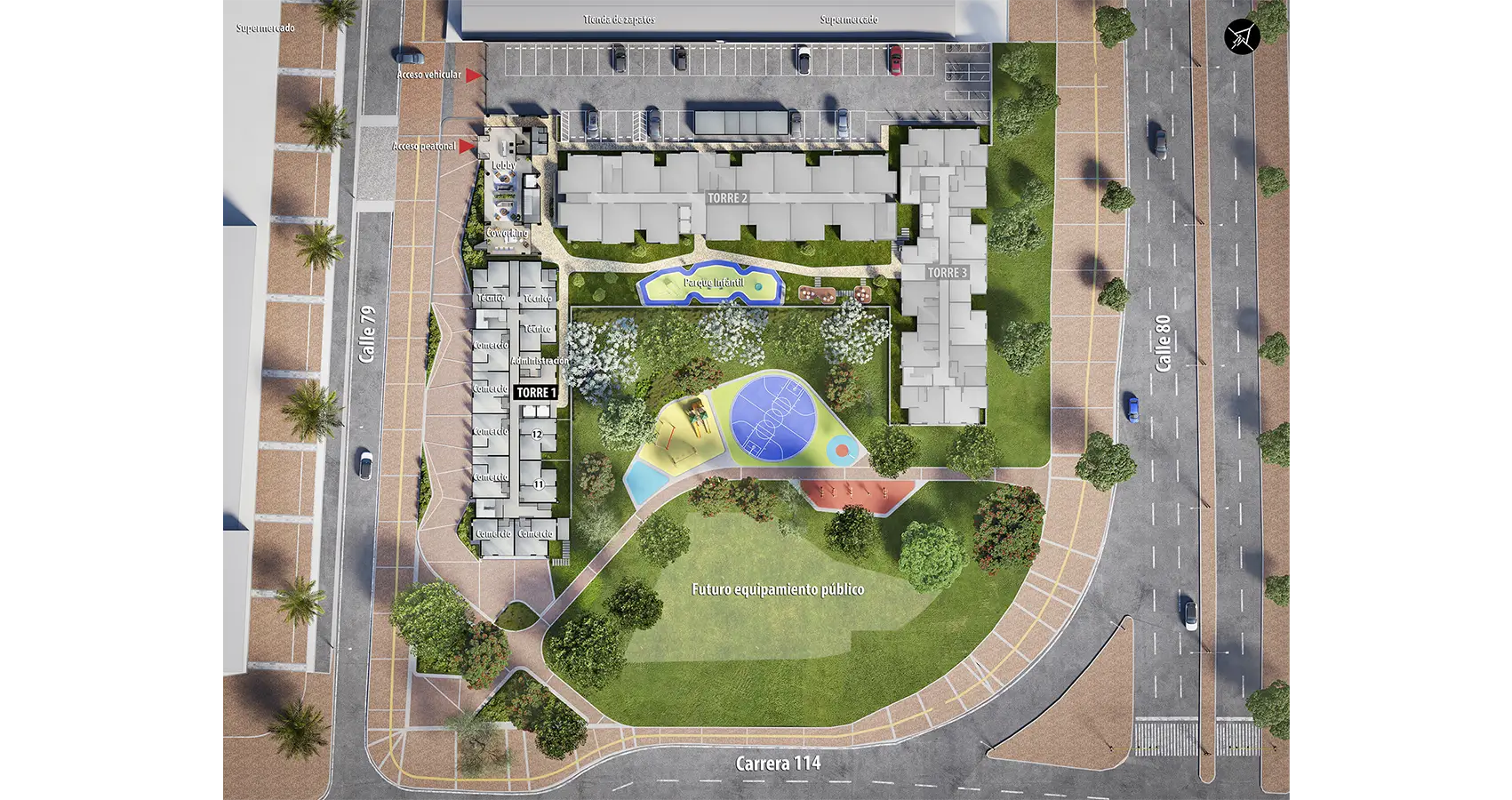 Planta urbana del proyecto 80 deck living