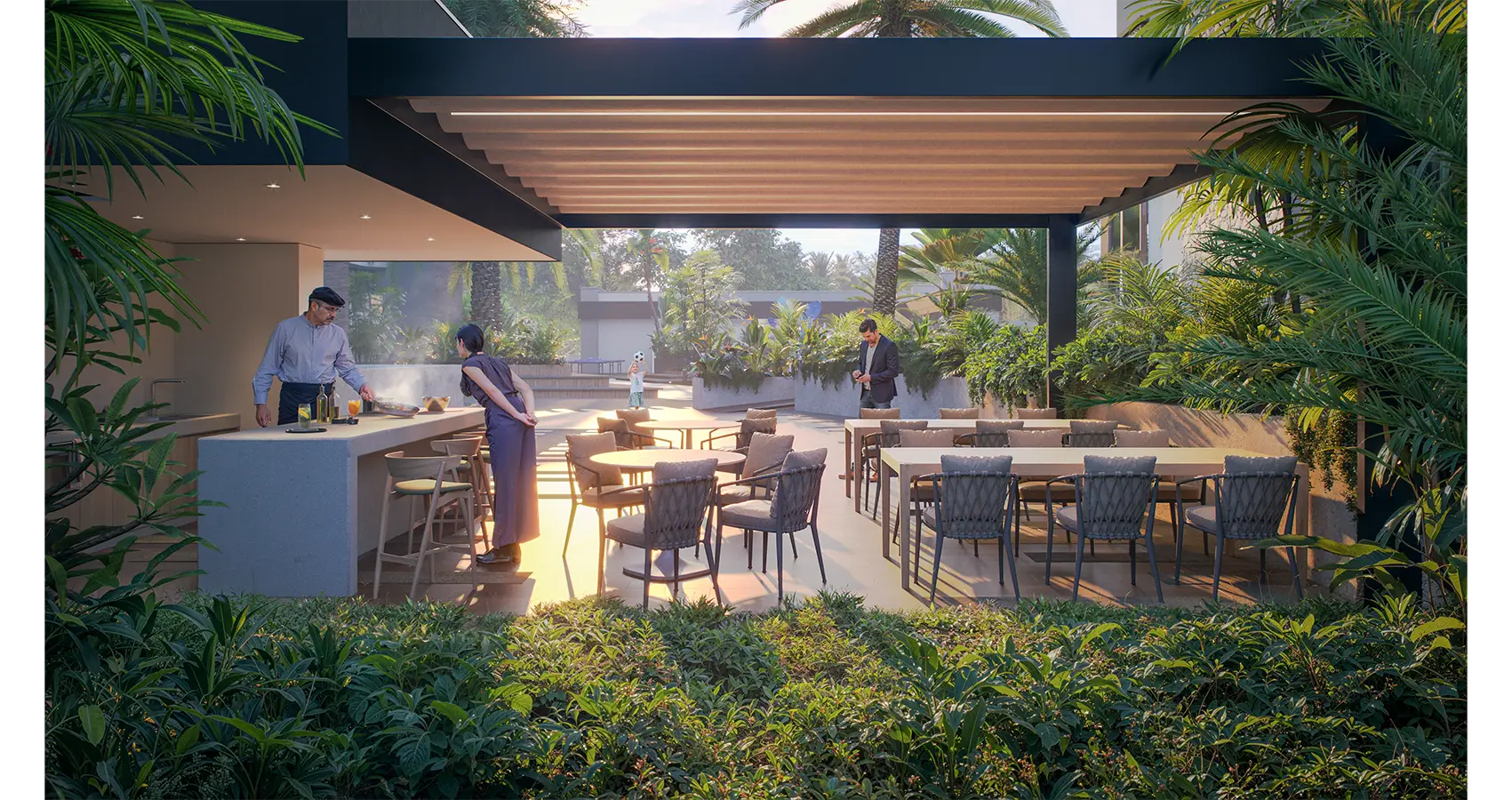 Zona BBQ del proyecto Zenda