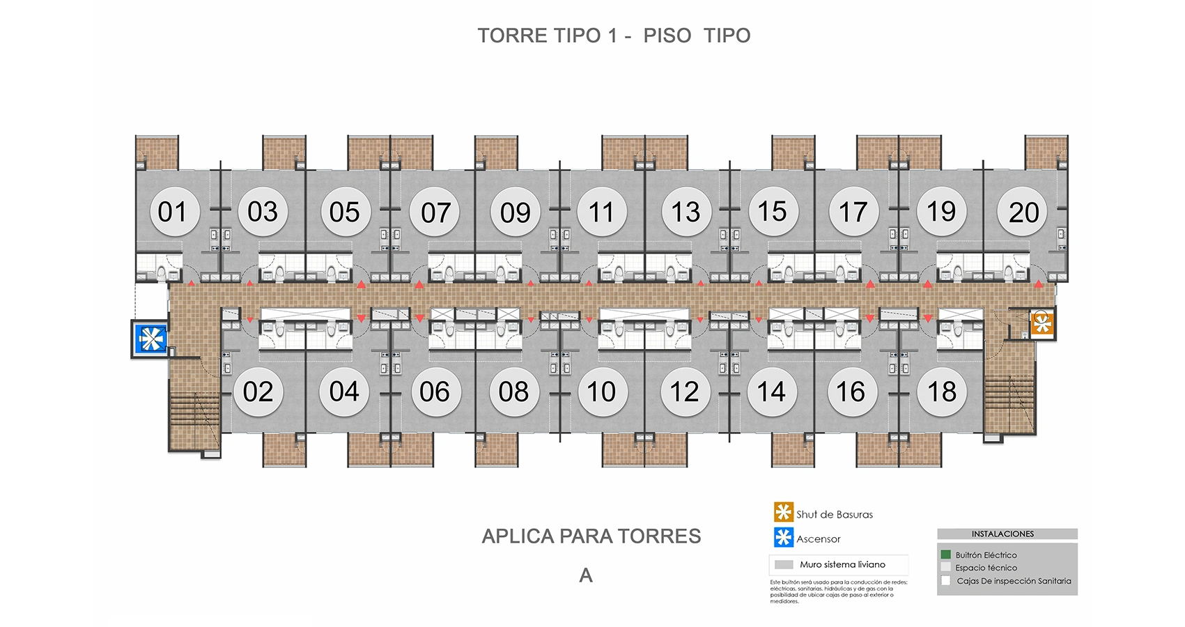 Torre tipo 1 del proyecto Miretta Living