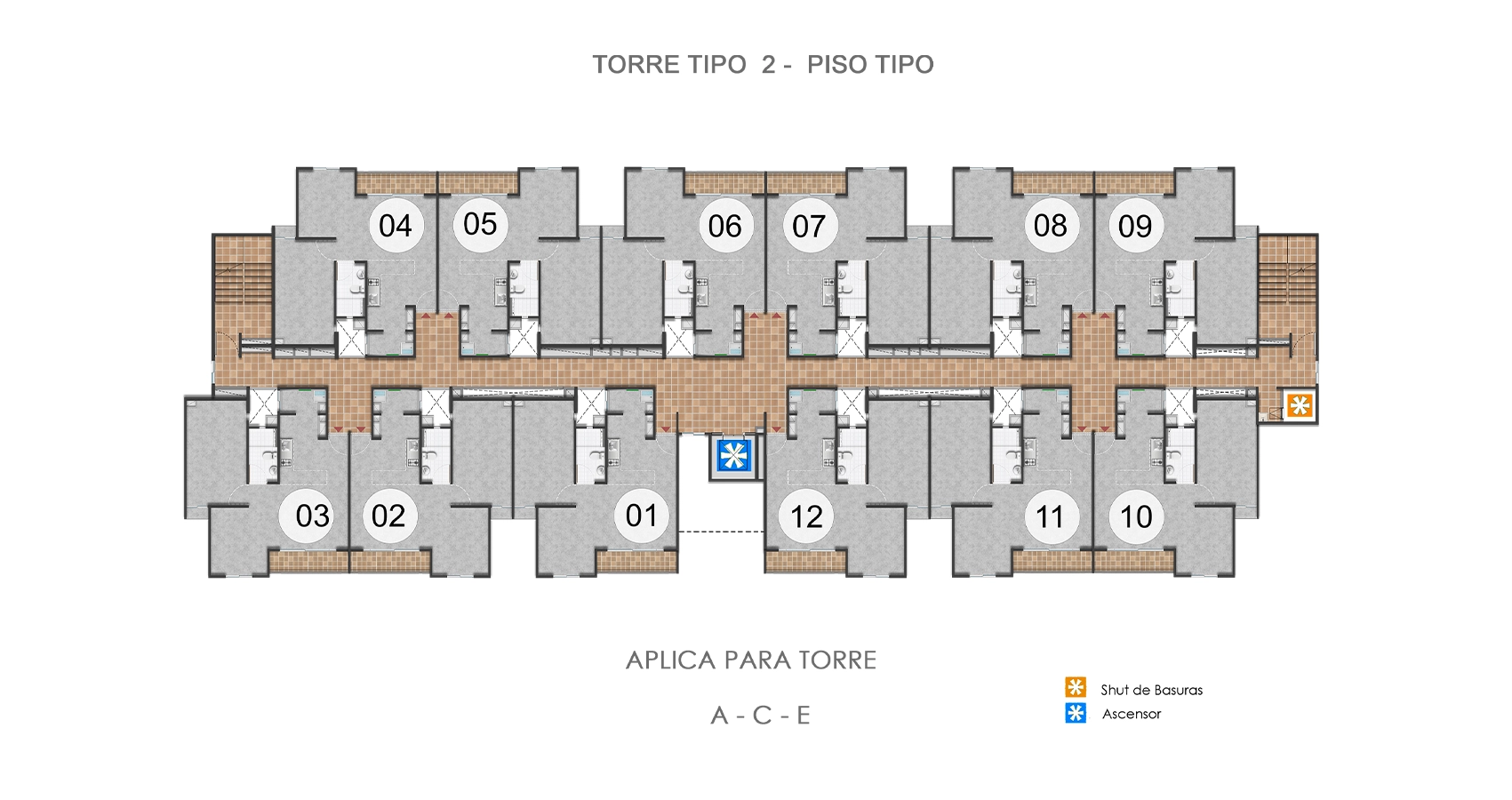 Imagen de la torre tipo 2 del proyecto Lila