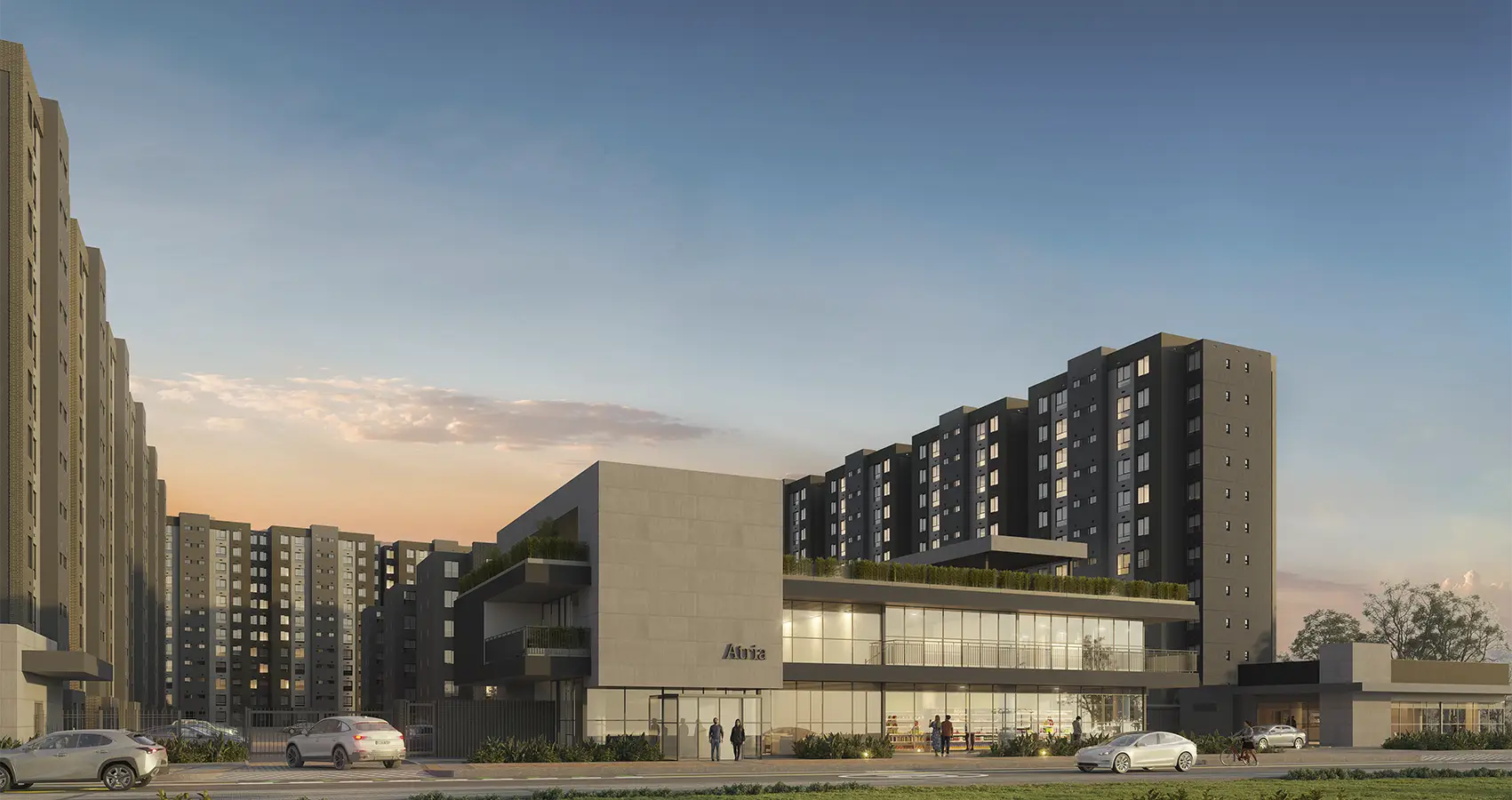 Fachada del proyecto Atria