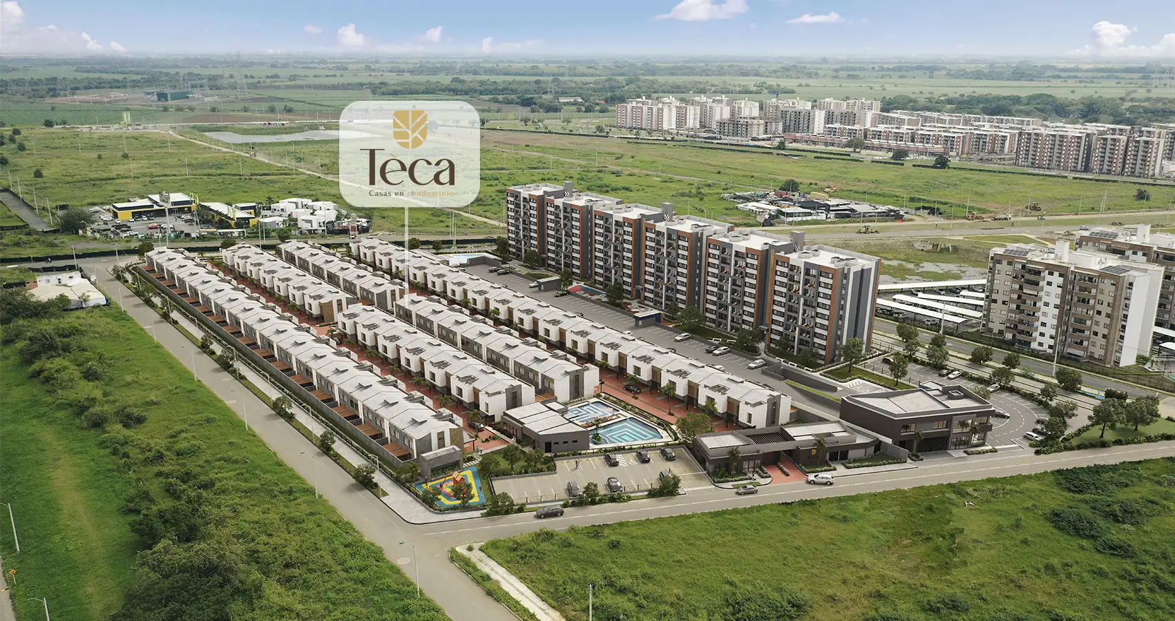 Imagen aérea del proyecto Teca