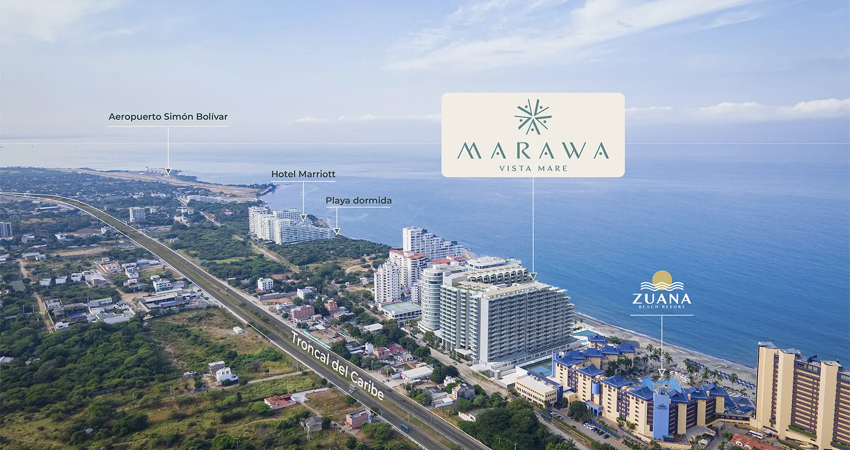 Vista aérea Mapa del proyecto Marawa vista Marf