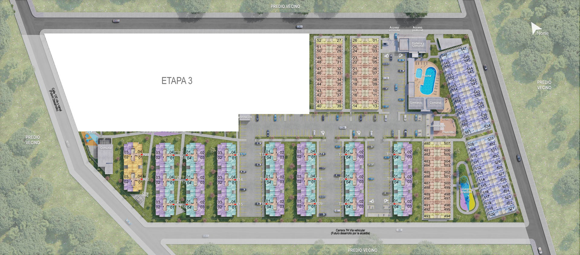 Planta Urbana del proyecto Casas de portobelo vivienda constructora Bolívar Barranquilla