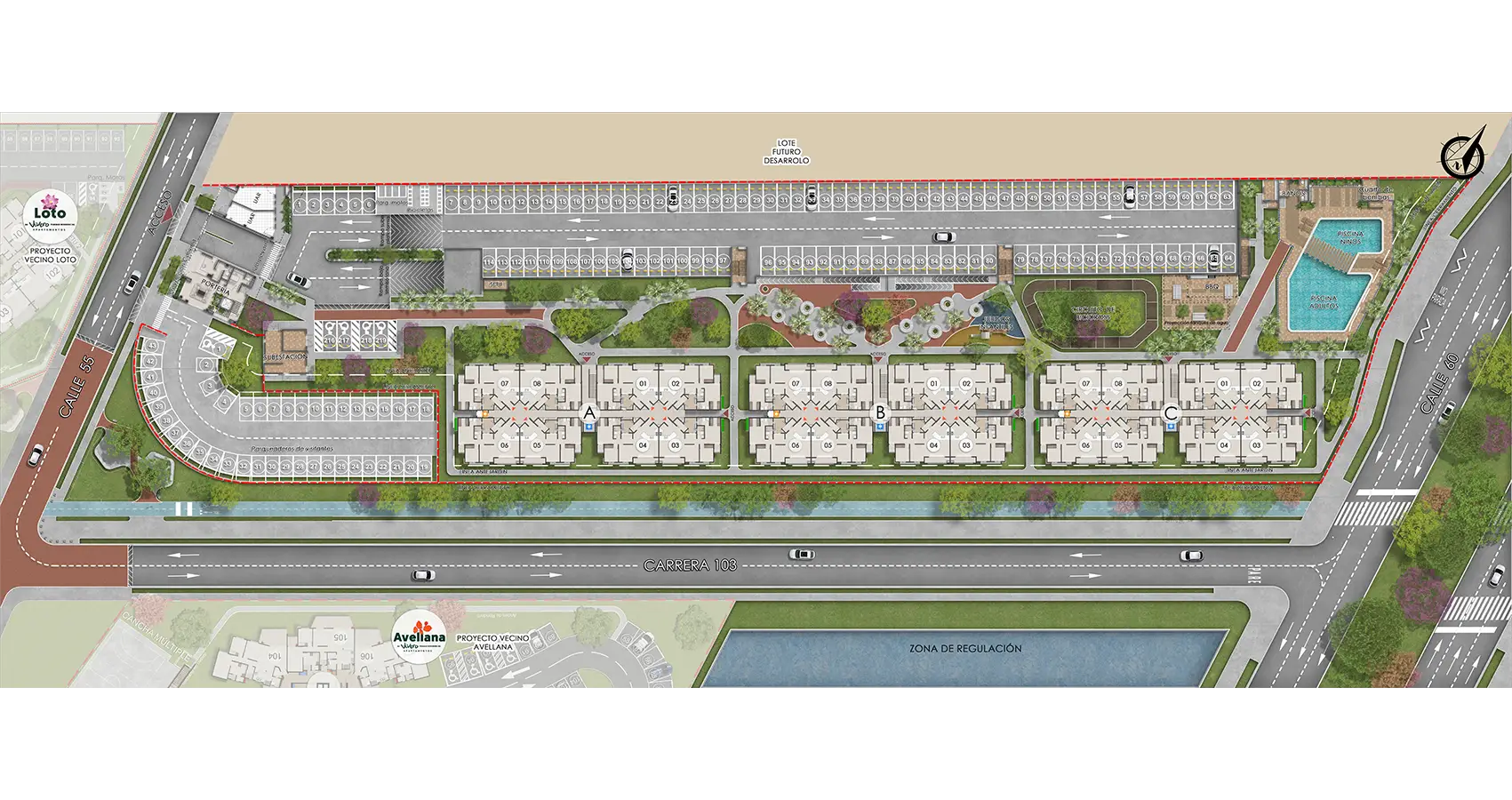 Planta urbana proyecto Piazza