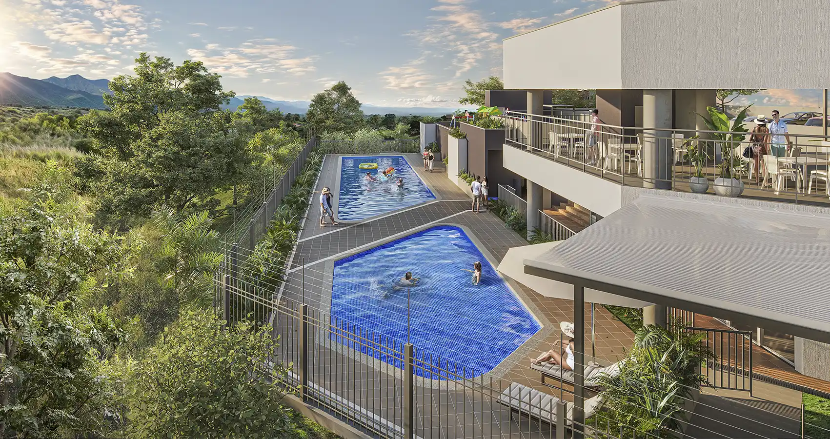 Piscina del proyecto Sol Terra, Armenia: Espacio de recreación acuática para los residentes.