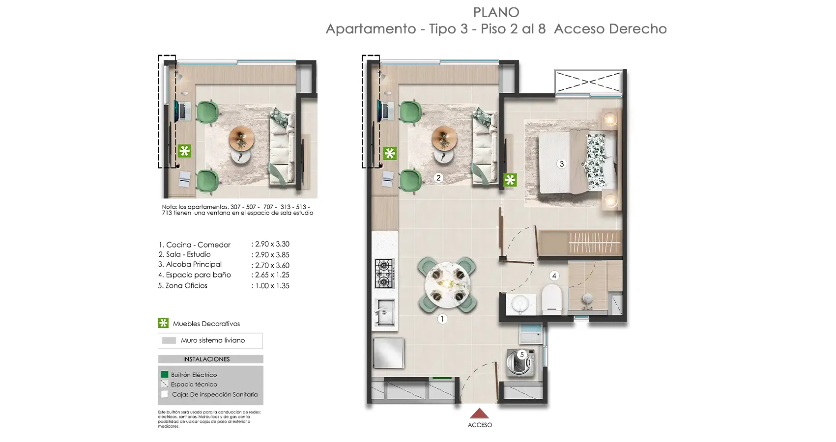 Planta del apto T3