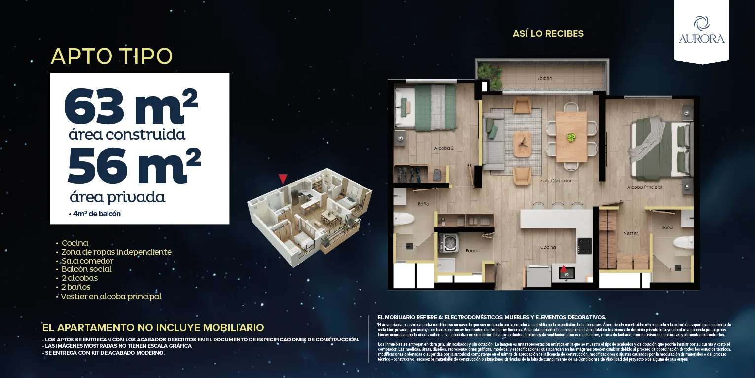 Planta Aurora tipo 63