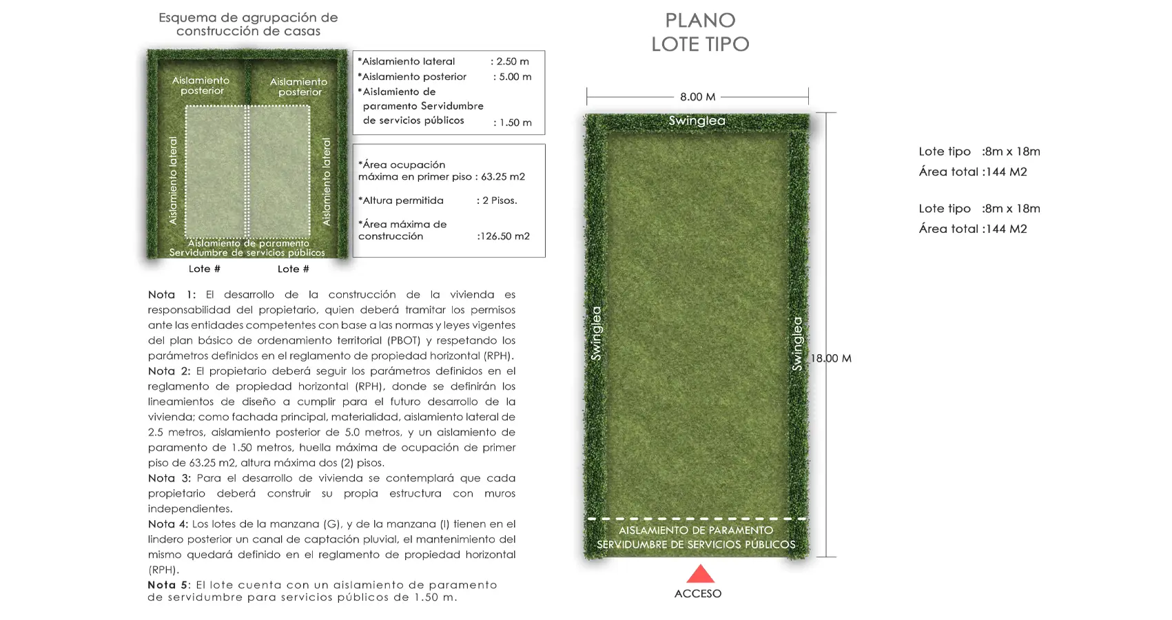 Lote tipo del proyecto Mirabosque