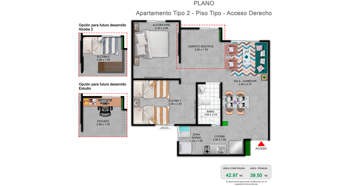 Apartamento modelo tipo 2