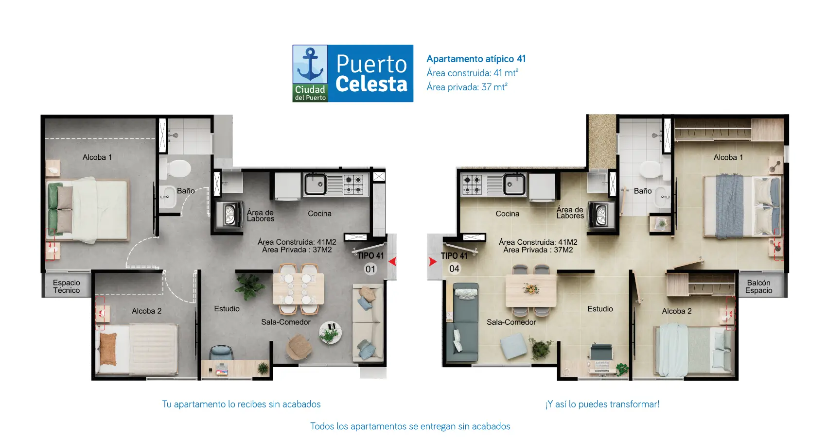 Apartamento tipo 41 - Puerto Celesta