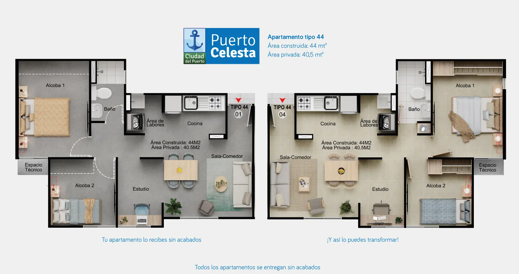 Apartamento tipo 44 - Puerto Celesta