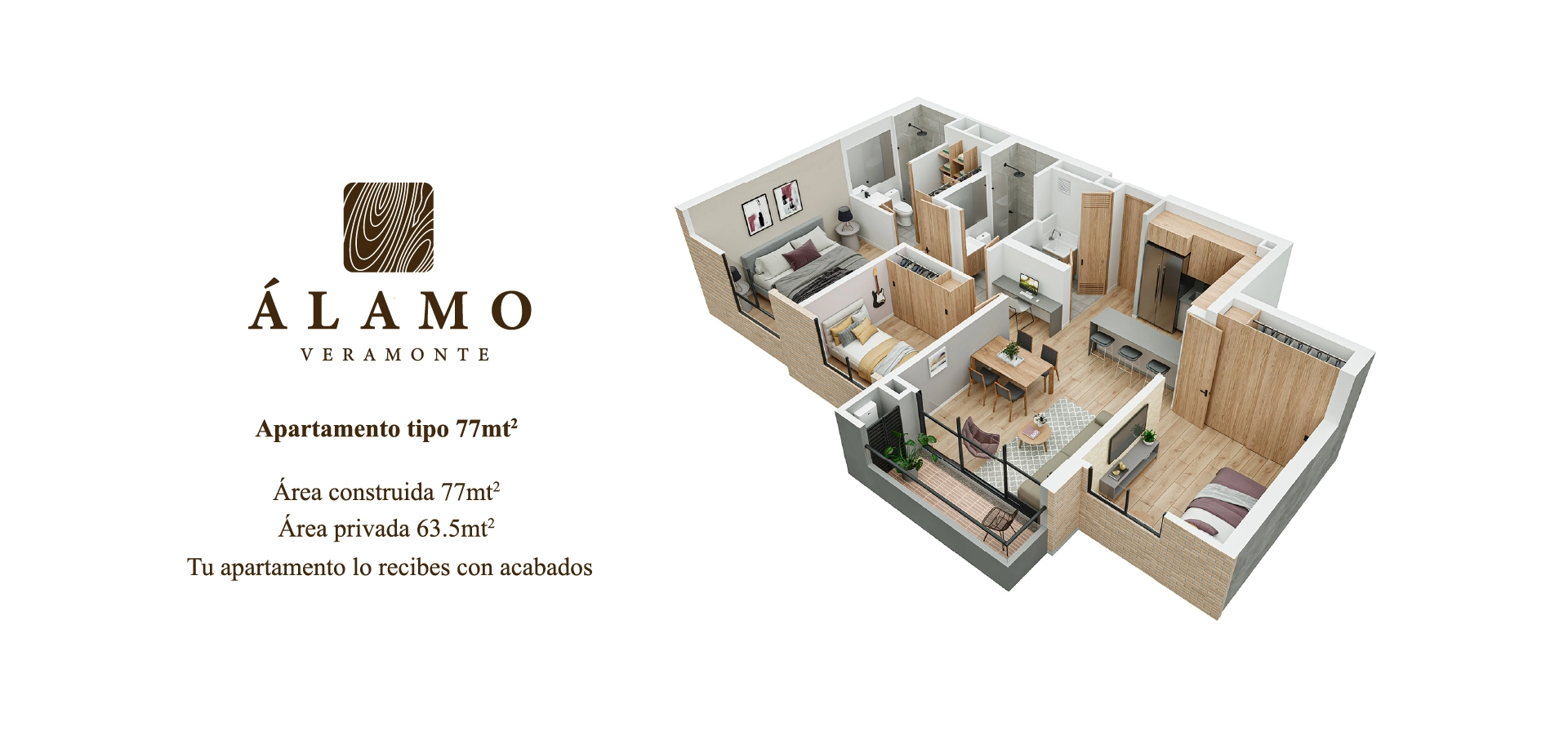 Apartamento tipo 77 del Proyecto Alamo Veramonte